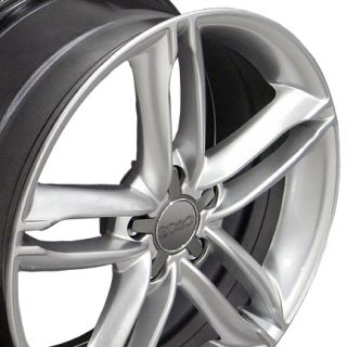 18" TT Style Wheels Hyper Silver 18x8 Rim Fits Audi Set