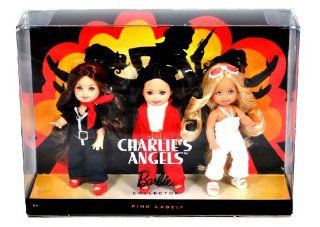 Mattel Year 2009 Barbie Pink Label Collector Series 3 Pack 4 1/2 Inch Doll Gift Set   Sabrina, Jill and Kelly as CHARLIE's ANGELS (N6583) Toys & Games