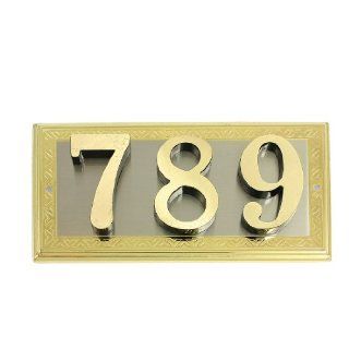 Gold Tone Brass Door Signs 789 Doorplate House Number Plate    