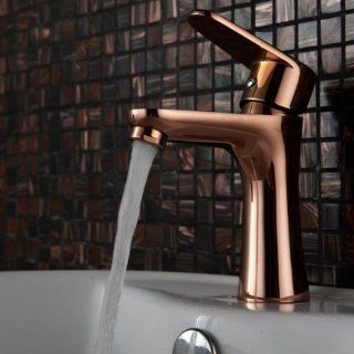 Fast Shipping + Free tracking number , Deluxe & Elegant Bathroom Basin Sink Faucet , 90 Degree Practical Copper Single Handle Golden Color Faucets Mixer Taps Hose Specification G 1 / 2 G 3 / 8