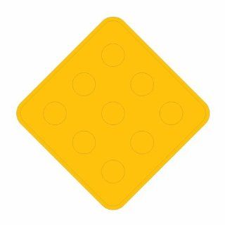 Tapco OM1 1 High Intensity Prismatic Object Marker with 9 Yellow Buttons, 18" Width x 18" Height, Yellow Industrial Warning Signs