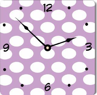 Rikki KnightTM Easter Purple Polka Dots Design 10" Art Wall Clock  