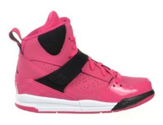 Girls Jordan Flight 45 High (PS) Preschool Kids' Shoes Vivid Pink/Black/White Vivid Pink/Black/White 524863 607 3 Shoes