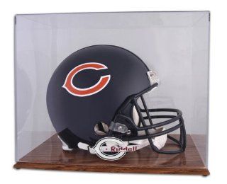 Chicago Bears Team Logo Helmet Display Case   Oak Base   Mounted Memories Certified   Acrylic Full Size Football Helmet Display Cases Sports & Outdoors