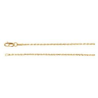 01.30 Mm Diamond Cut Rope Chain (Replacing Ch510) 14K Yellow 7 Inch Ch947 Jewelry