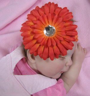 Orange Daisy Flower on Orange Headband   Girls Flower Daisy Headband   Baby Headband with Flower Clothing