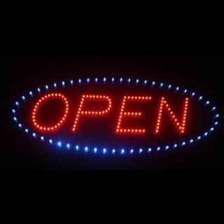 Large Red and Blue LED Oval OPEN Sign with 174 LEDs