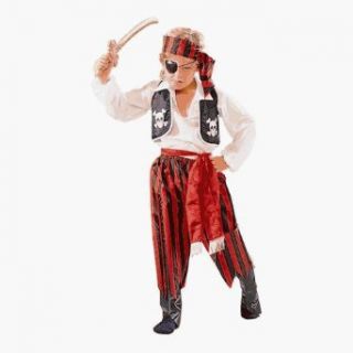 Pirate Boy (Vest)   Medium, Red/Black Costume Clothing