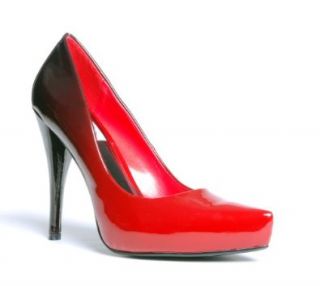 Women's Ombre Hidden Platform Pumps (8.5, Red) Shoes