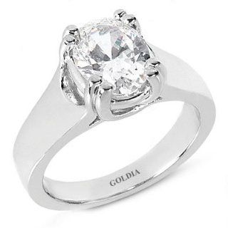 1.25 Ct. Trellis Double Prong Oval Cut Diamond Engagement Ring Jewelry