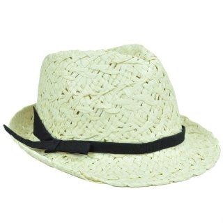 Woven Straw Fedora Women Ladies Stetson Hat FD 122 One Size Fit Ribbon Beige Bow Sports & Outdoors