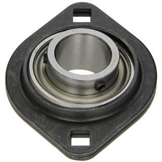 Browning SSF2S 119 Light Duty Flange Unit, 2 Bolt, Setscrew Lock, Non Relubricatable, Contact and Flinger Seal, Stamped Steel, Inch, 1 3/16" Bore, 3 9/16" Bolt Hole Spacing Width, 4 7/16" Overall Width