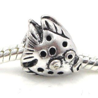 Jewelry Monster Antique Finish "Polka Dot Fish" Charm Bead for Snake Chain Charm Bracelet