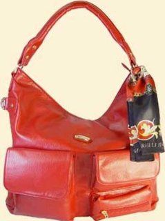 Gorgeous Italian Designer (Marelli) Ladies' Handbag with Marelli Designer Silk Scarf (MA 102) 18" x 11' x 7"   available in your choice of Red, Black, Metallic Taupe, Brown, Beige or Metallic Bronze by Vecceli Italy MSRP $149 Everything