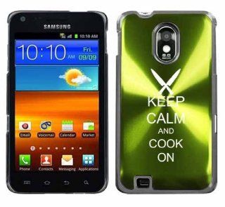 Green Samsung Galaxy S II Epic 4g Touch Aluminum Plated Hard Back Case Cover H257 Keep Calm and Cook On Chef Knives Cell Phones & Accessories