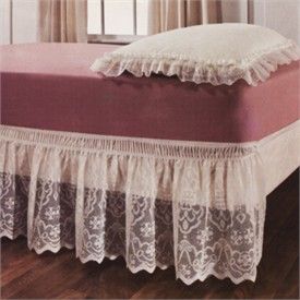 Lace Wrap Around Bed Skirts   Cheap Lace Elastic Bed Ruffles