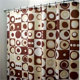 Modern Shower Curtains  Cool Shower Curtains   Brown Modern Squares Fabric Shower Curtain  by Interdesign