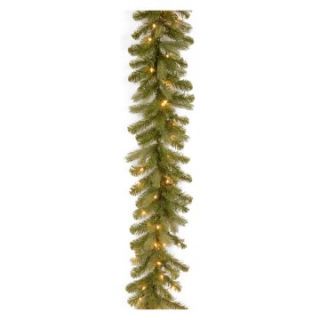 9 ft. Feel Real Down Swept Douglas Pre Lit Garland   Clear   Christmas Garland