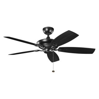 Kichler 310192SBK Canfield Patio 52 in. Outdoor Ceiling Fan   Satin Black   Energy Star   Outdoor Ceiling Fans