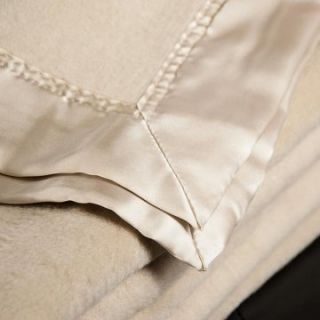 Aus Vio 100% Silk Blanket with Silk Satin Border   Decorative Throws