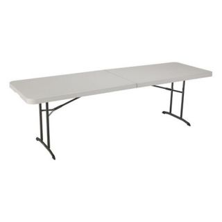 Lifetime 8 ft. Rectangle Commercial Fold In Half Table   White   Banquet Tables