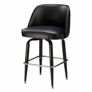 Regal Bucket Seat Classic 26 in. Square Base Black Metal Counter Stool   Bar Stools