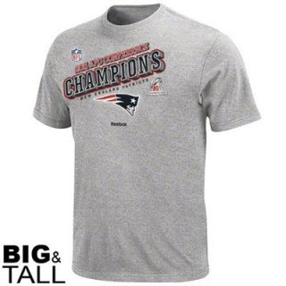 Reebok New England Patriots Big & Tall 2011 AFC Conference Champions T Shirt   Ash
