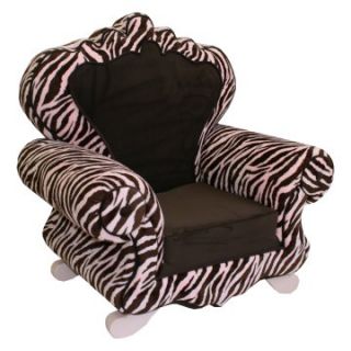 Newco Kids Royal Chair   Pink Zebra and Chocolate Velvet   Kids Arm Chairs
