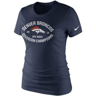 Nike Denver Broncos 2013 AFC West Division Champions Ladies T Shirt   Navy Blue