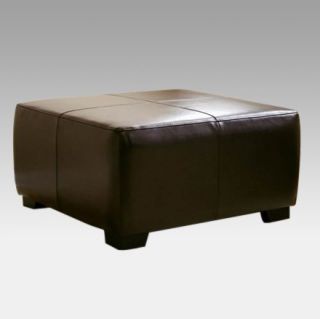 Baxton Studio Bree Cocktail Leather Ottoman   Coffee Tables