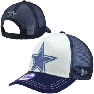 New Era Dallas Cowboys Youth Girls Sequination 9FORTY Adjustable Hat   Navy Blue/White