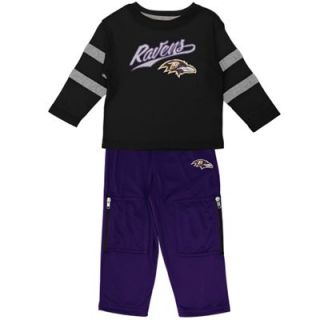 Baltimore Ravens Infant Long Sleeve T Shirt & Pants Set   Black/Purple