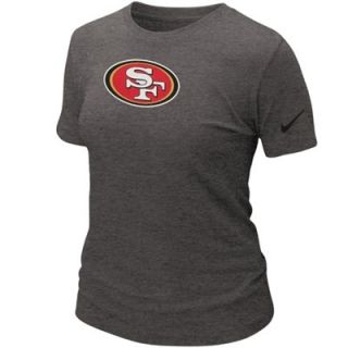 Nike San Francisco 49ers Ladies Basic Logo Slim Fit T Shirt   Charcoal