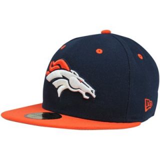 New Era Denver Broncos Two Tone 59FIFTY Fitted Hat   Navy Blue/Orange