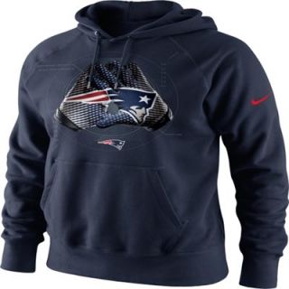 Nike New England Patriots Navy Blue Glove Lock Up Hooded Sweatshirt