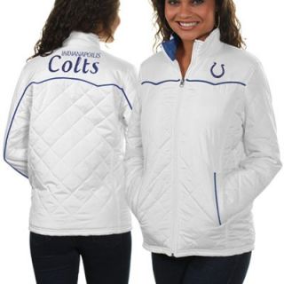 Indianapolis Colts Ladies Spectator Quilted Full Zip Jacket   White