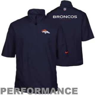 Nike Denver Broncos Hot Quarter Zip Short Sleeve Pullover Performance Jacket   Navy Blue