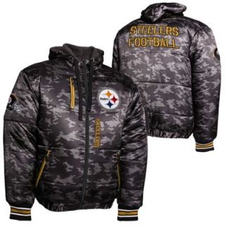Pittsburgh Steelers Black Ops Puffer Full Zip Jacket   Black