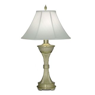 Stiffel A844 Table Lamp   Satin Brass White Antique   Table Lamps