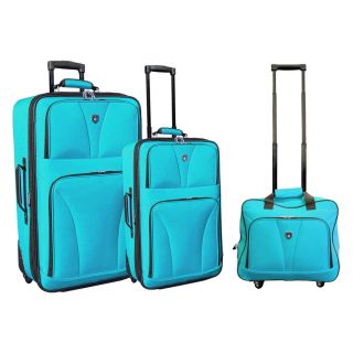 Travelers Club 3 Piece Expandable Traveler's Set   Blue   Luggage Sets
