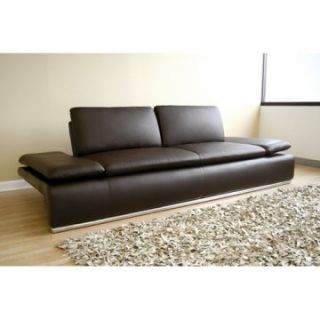 Baxton Studio Flair Brown Leather Sofa   Sofas