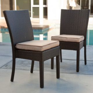 Coral Coast Vallejo All Weather Wicker Dining Chair   Set of 2   Wicker Chairs & Seating