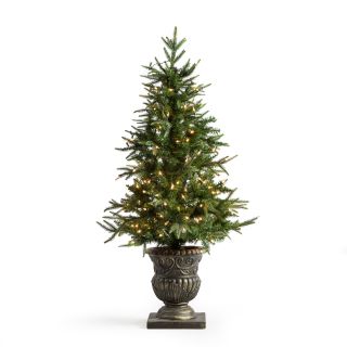 Natural Cut Little Rock Fir Potted Pre Lit Christmas Tree   Christmas Trees