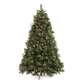 Glittery Pine Full Pre lit Christmas Tree   Christmas