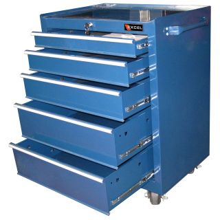Excel 5 Drawer Blue Roller Tool Cabinet   Tool Chests & Cabinets