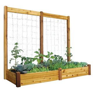 Gronomics 34L x 95W x 13H in. Raised Garden Bed with Trellis Kit   Planters