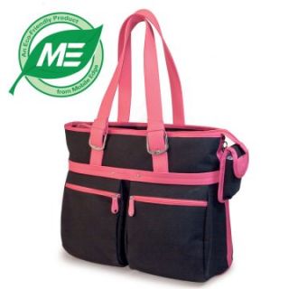 Mobile Edge 16 Inch Komen Eco Friendly Tote   Black with Pink Trim   Computer Laptop Bags