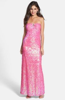 Faviana Strapless Sequin Gown
