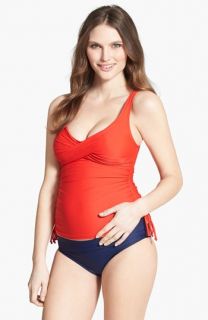Maternal America Ruched Maternity Tankini Swimsuit