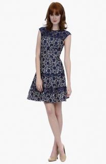 Kay Unger Lace Fit & Flare Dress